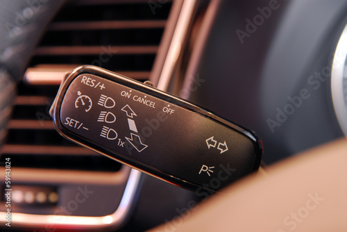 Slika na platnu Cruise control button, and car lighting switch