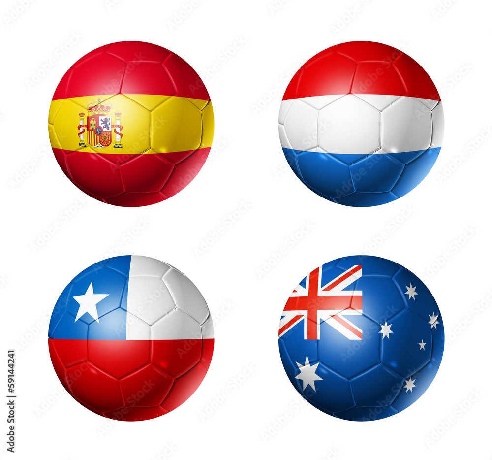 Brazil world cup 2014 group B flags on soccer balls Brazil world cup 2014 group B flags on soccer balls