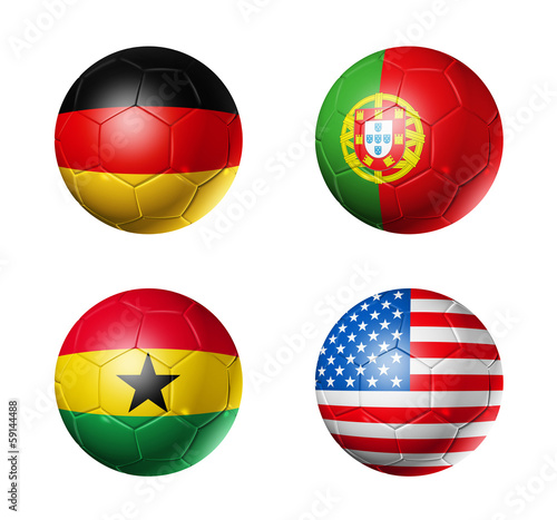 Brazil world cup 2014 group G flags on soccer balls
