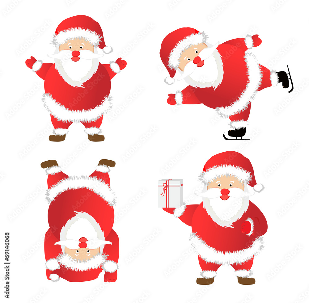 Set of Santa Claus. vector illustration. Set of Santa Claus. vector illustration.
