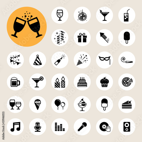 Party and Celebration icon set.