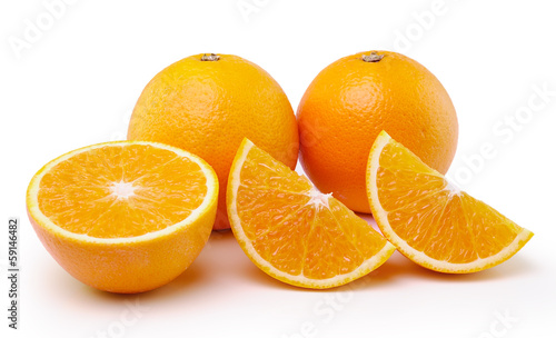 Orange fruit isolated on white background