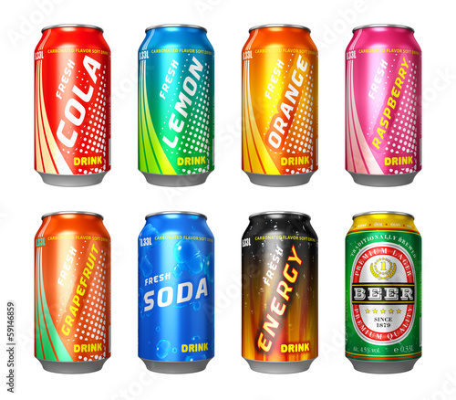 Set of drink cans