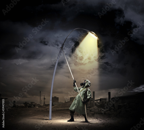 Stalker in gas mask