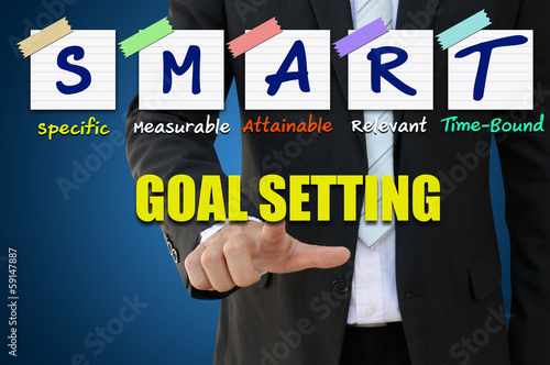 Smart goal setting of business concept