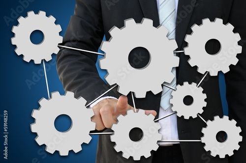 Working system by gear of business concept