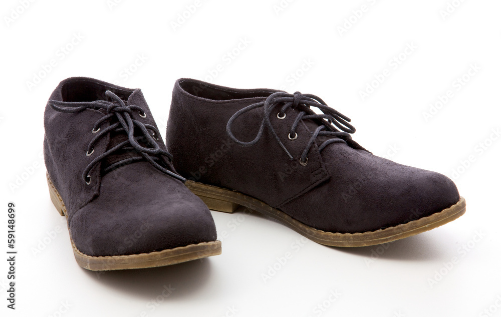 black, female boots on a white background black, female boots on a white background