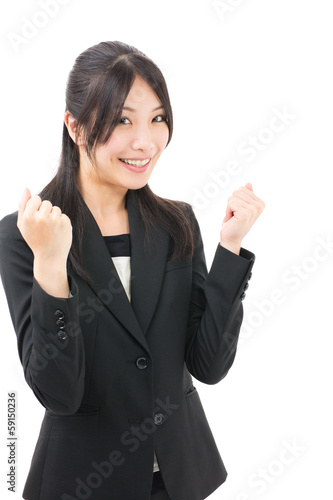 asian businesswoman on white background