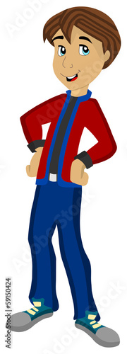 a boy with beautiful clothes posing