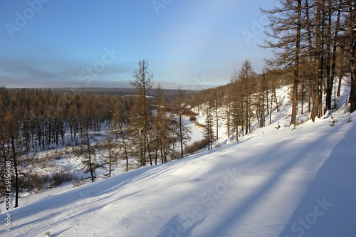 Winter landscape in South Yakutia
