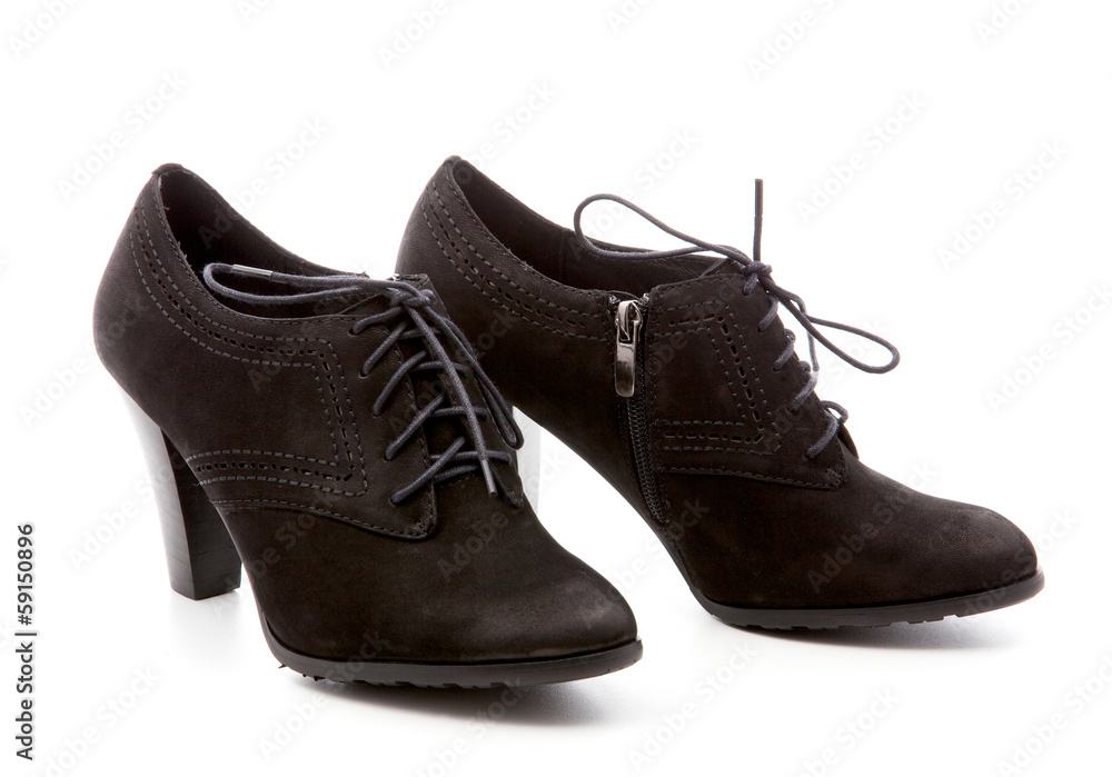 black, women's shoes on a white background black, women's shoes on a white background