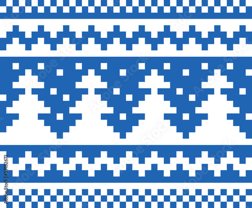 Seamless winter pattern (blue)