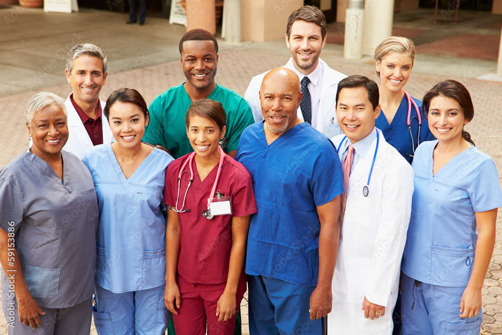 Outdoor Portrait Of Medical Team Outdoor Portrait Of Medical Team