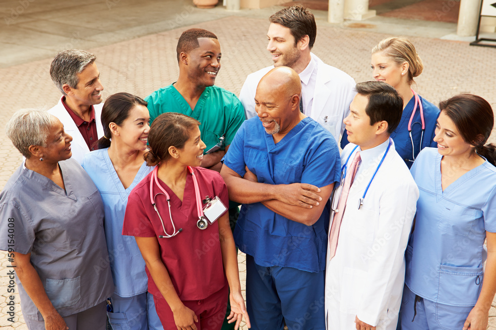 Outdoor Group Shot Of Medical Team Outdoor Group Shot Of Medical Team