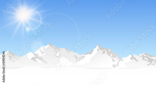 Berge Himmel Sonne