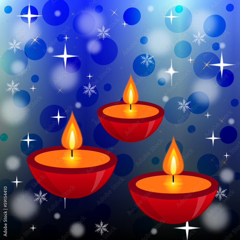 three bright beautiful candlesticks on an abstract background three bright beautiful candlesticks on an abstract background