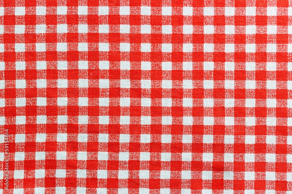 Fototapeta premium Obrus lniany czerwono-biały