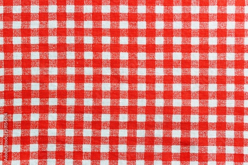 red and white linen tablecloth