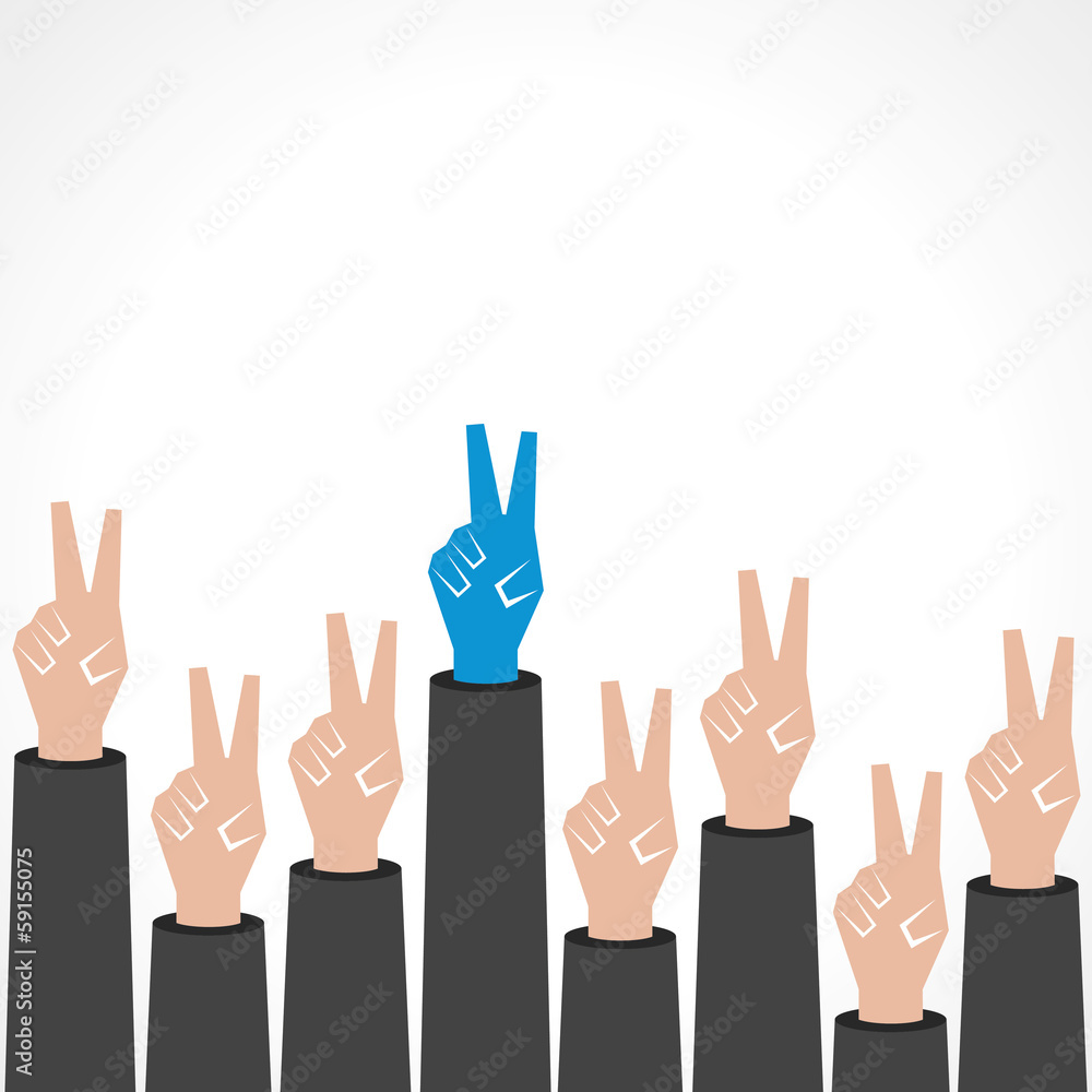 Fototapeta premium creative victory hand background - vector illustration