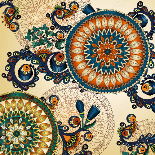 Fototapeta Naklejka Na Ścianę i Meble -  Vector floral decorative background.