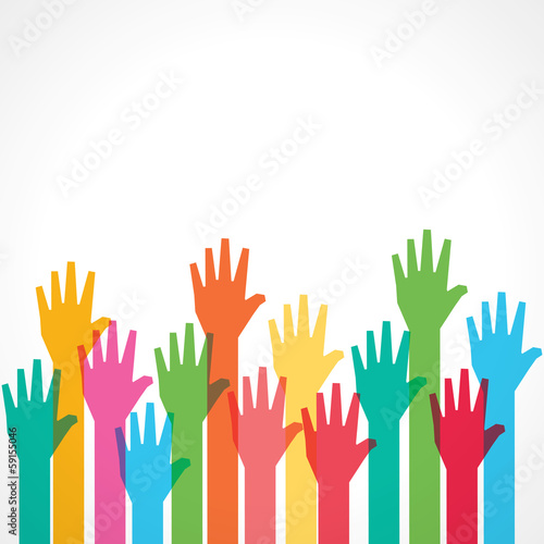 colorful up hand background - vector illustration