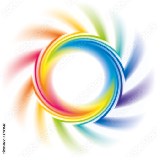 Abstract colorful background. Vector swirl  frame of rainbow spe