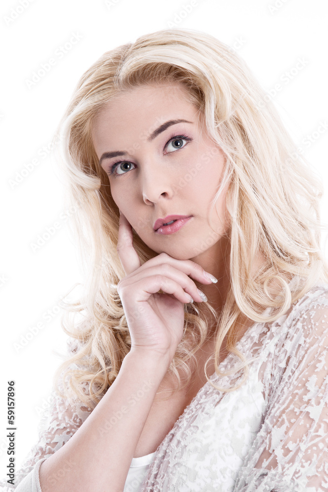 Portrait Frau jung und blond - verträumt und verliebt Portrait Frau jung und blond - verträumt und verliebt