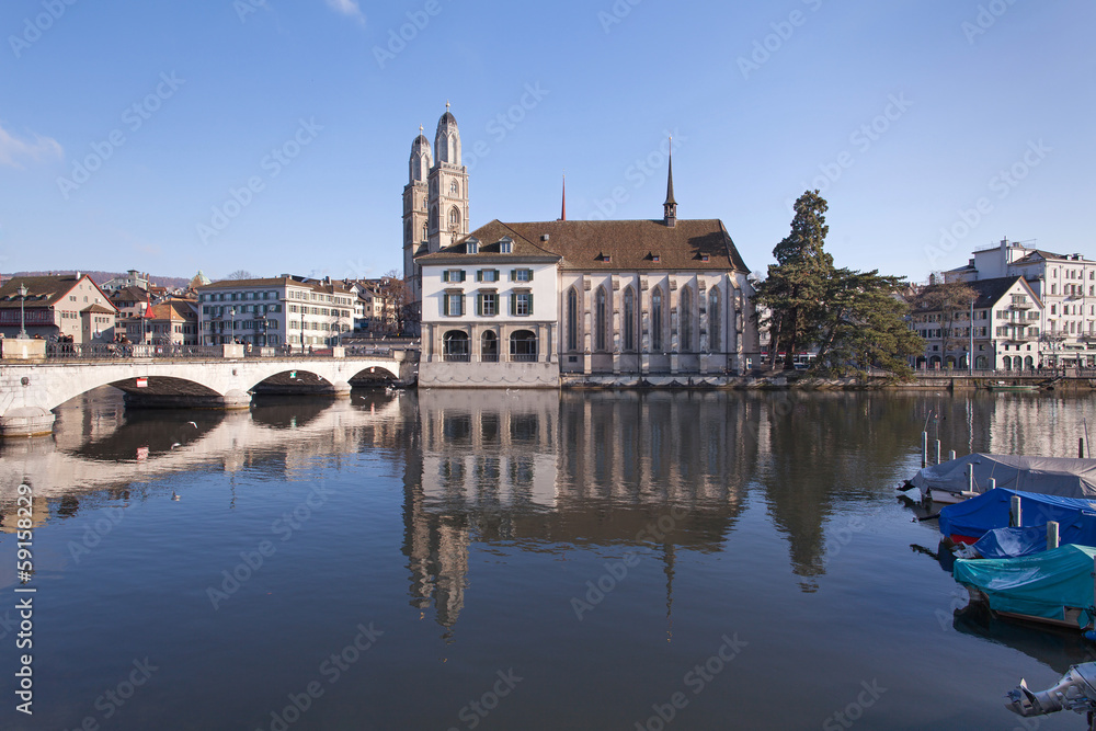 Zurich, Great Minster and the Water Church