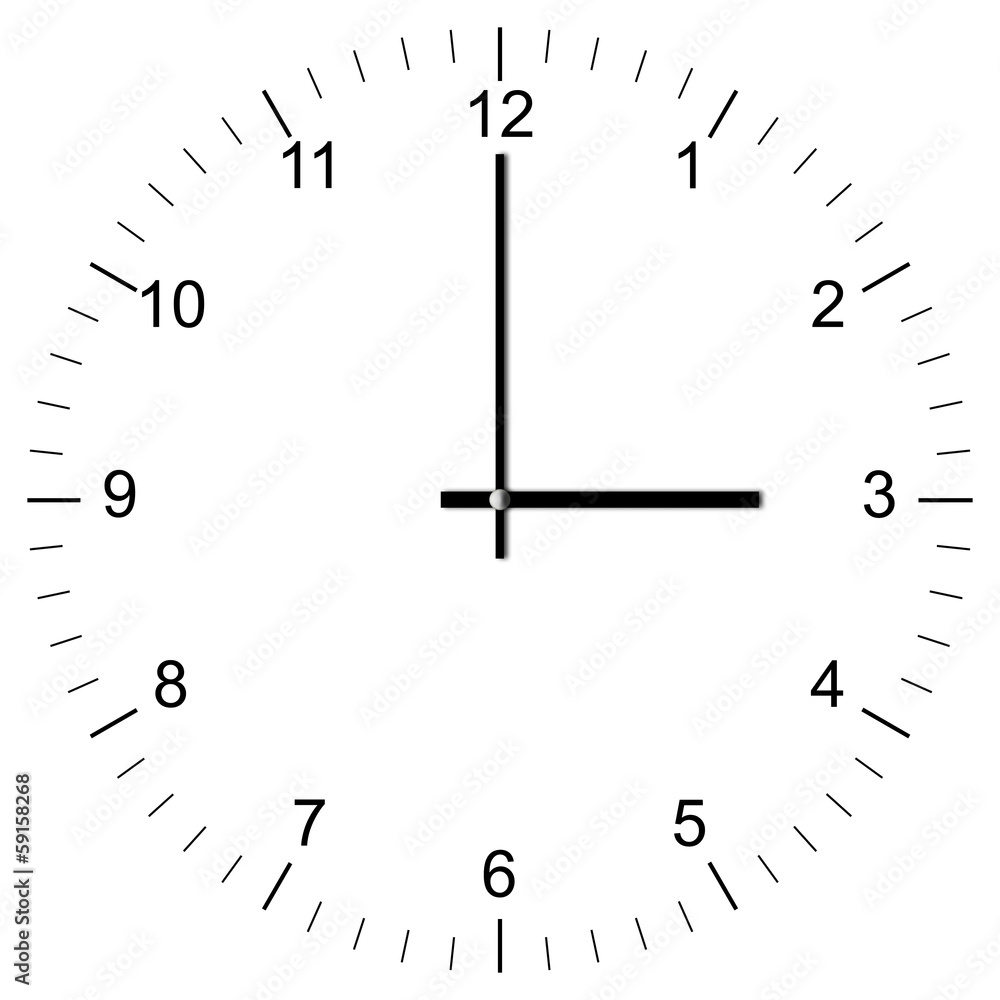 Fototapeta premium Clock Illustration 3:00