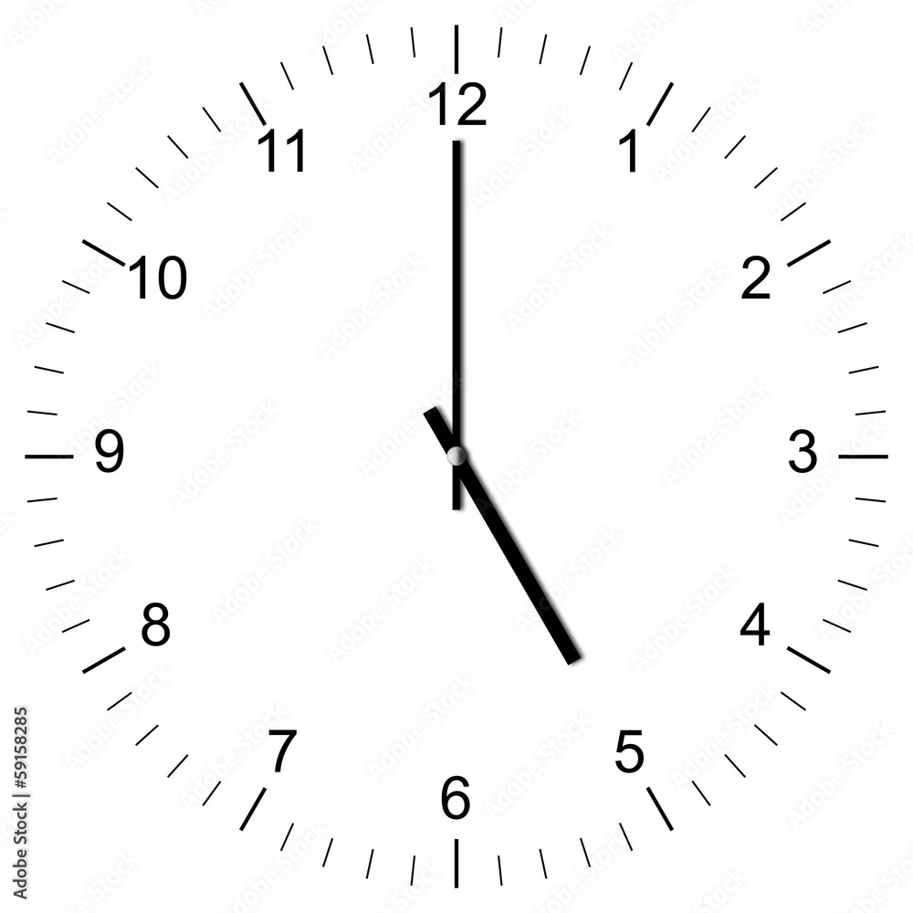 Fototapeta premium Clock Illustration 5:00