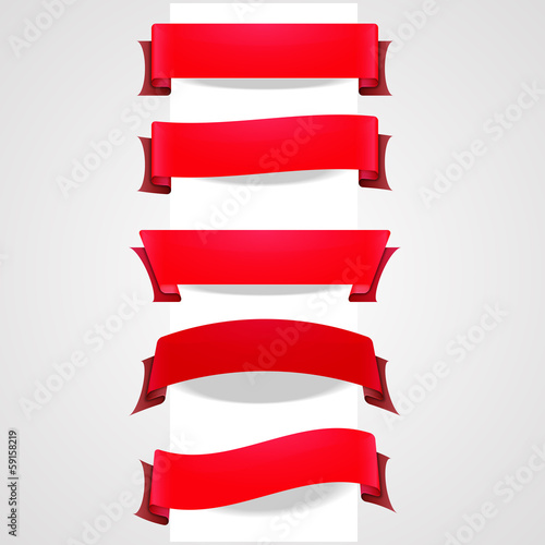 Collection of red tape banners for your design