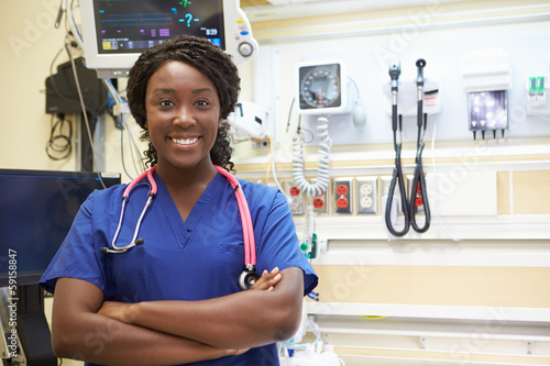 Portrait Of Female Nurse In Emergency Room