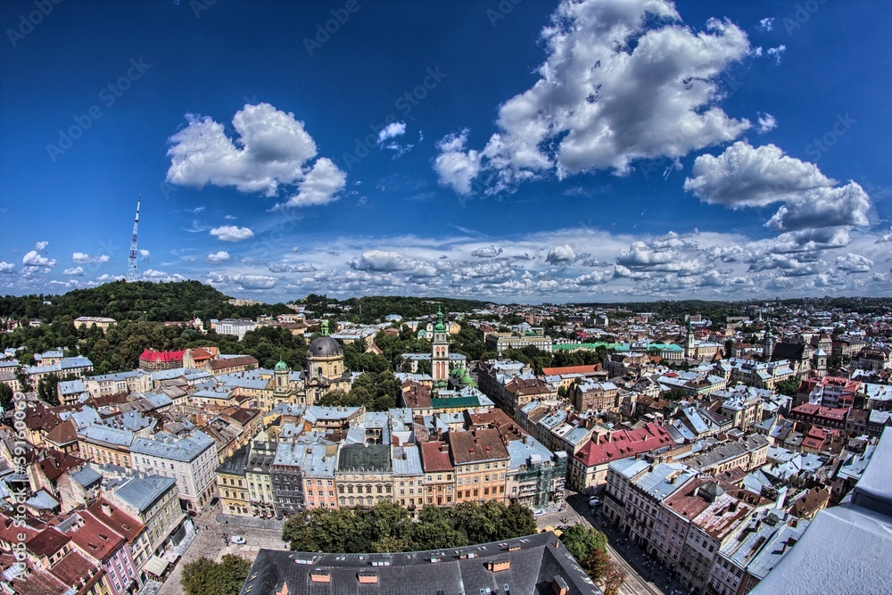 Lviv City birdeye view