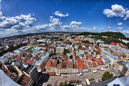Lviv City birdeye view photo