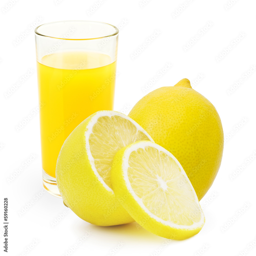 Glass of lemonade isolated on white Glass of lemonade isolated on white