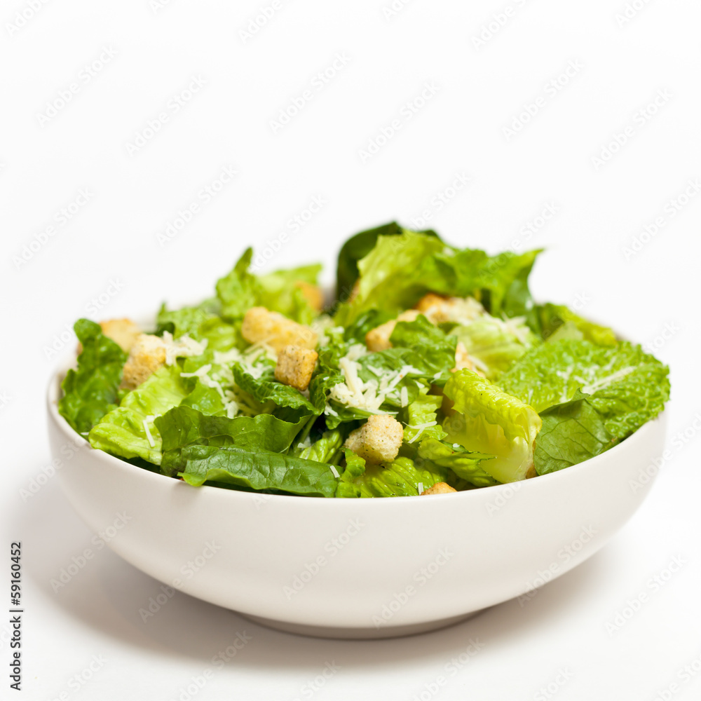 Caesar salad prepared on the classical recipe Caesar salad prepared on the classical recipe
