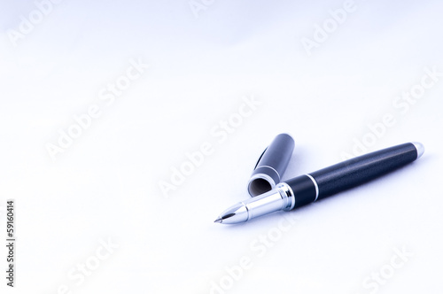 Black and silver pen with open cap