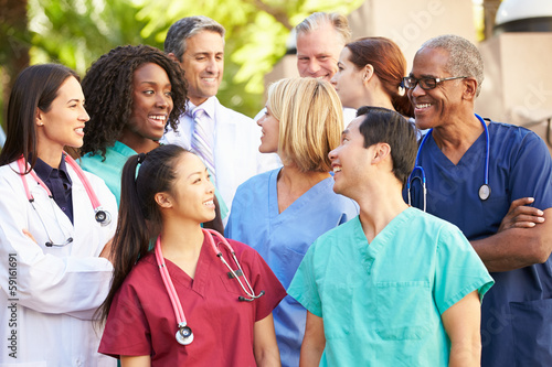 Medical Team Having Discussion Outdoors