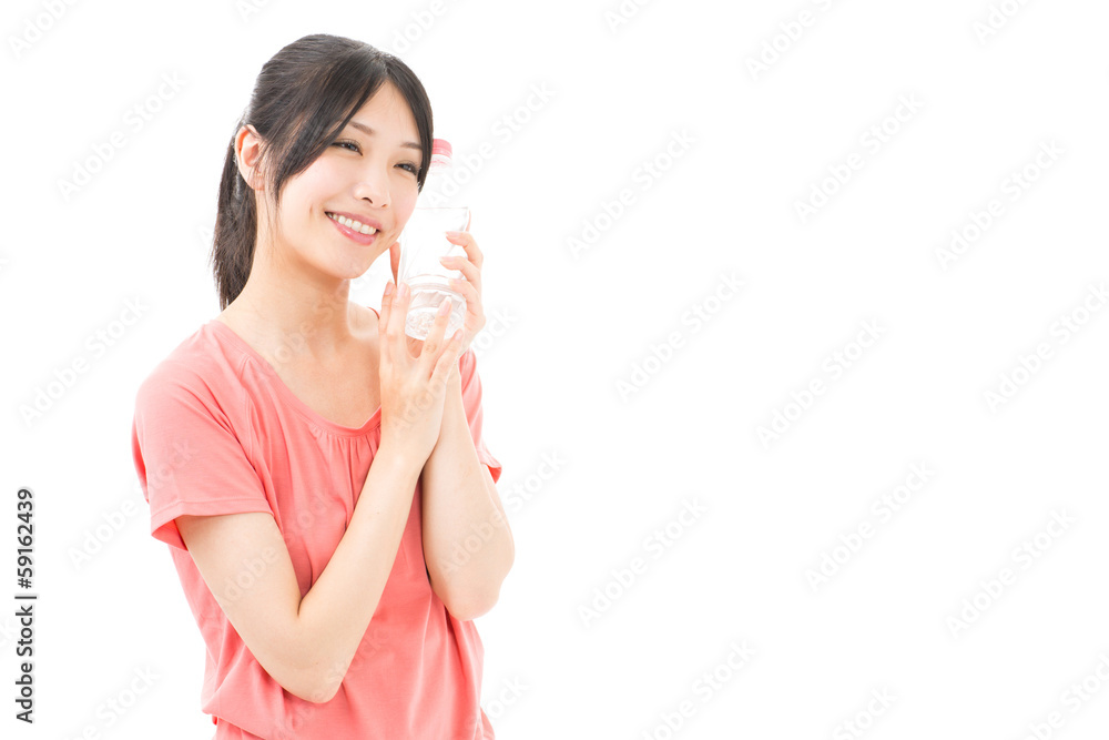 young sporty woman relaxing on white background young sporty woman relaxing on white background