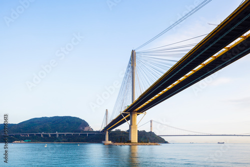 Suspension bridge in Hong Kong © leungchopan