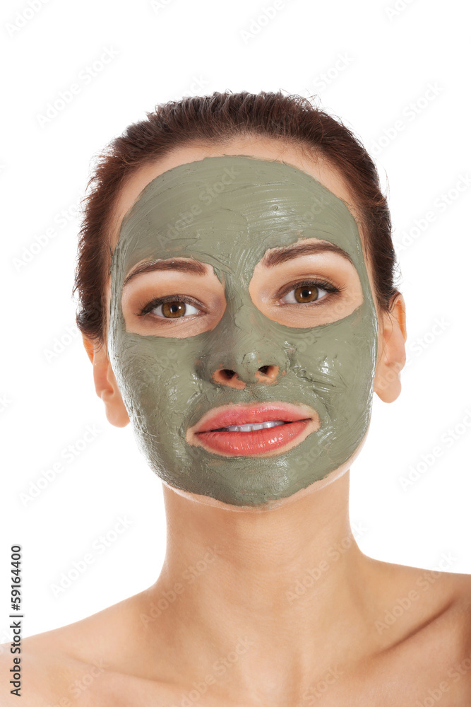 Beautifu toplessl woman with facial mask. Beautifu toplessl woman with facial mask.