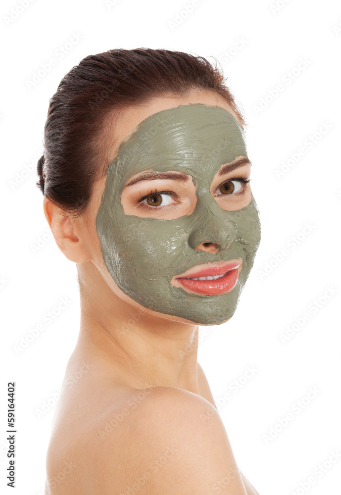 Beautifu toplessl woman with facial mask. Beautifu toplessl woman with facial mask.