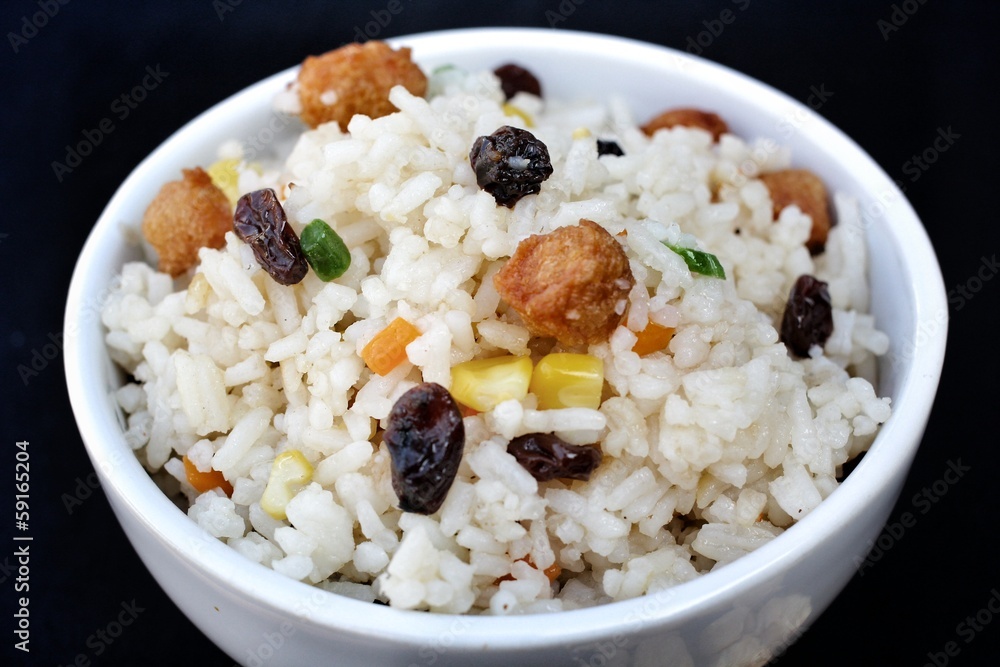 Fried rice with soy protein Fried rice with soy protein