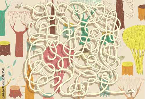 Forest Maze Game. Solution in hidden layer!