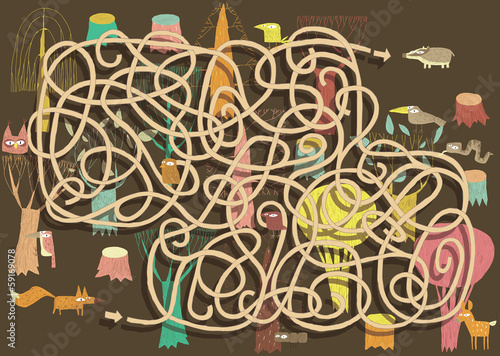 Animals Maze Game. Solution in hidden layer!