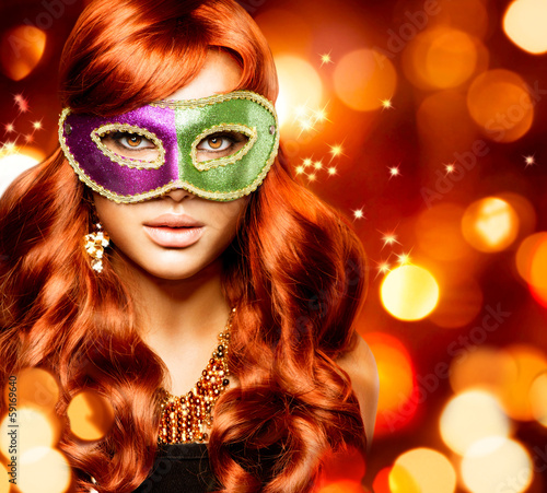Beautiful Girl in a Carnival mask