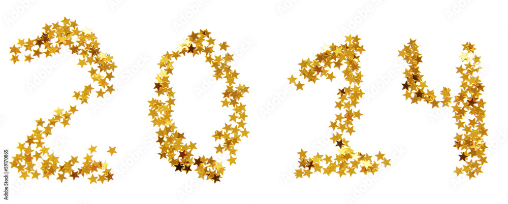 Twenty-fourteenth New Year of gold stars