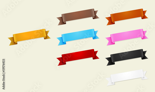 The blank glossy ribbons set