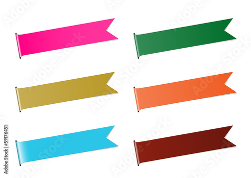 The set of six color ribbons