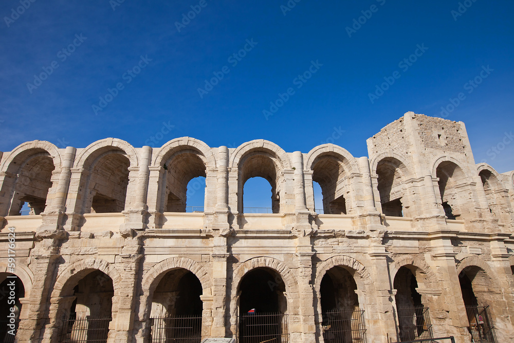 Roman amphitheatre (circa 90 AD). Arles, France